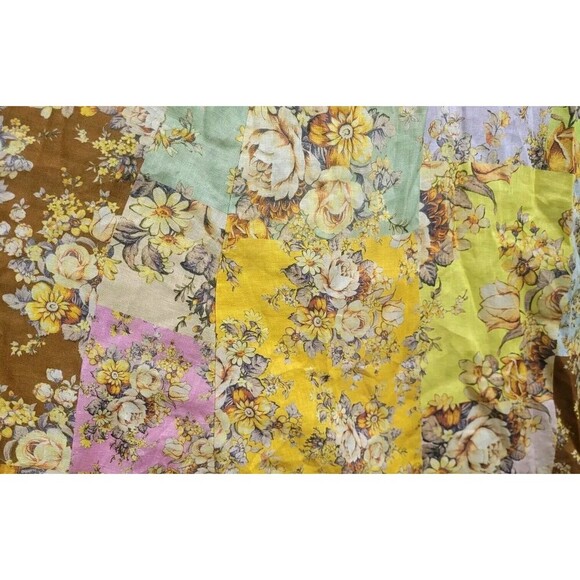 ALEMAIS Sz 8 AUS 4 US Floral Linen Patchwork Matilde Midi Dress Spring Summer - Picture 9 of 16